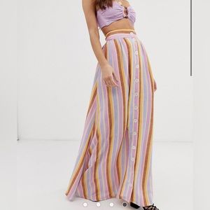 Montce Edith maxi skirt set in multi strip. Worn only once. 💕